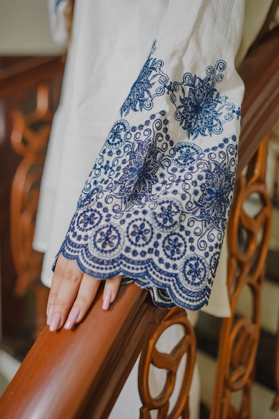 Midnight porcelain ( Detailing chikenkari )