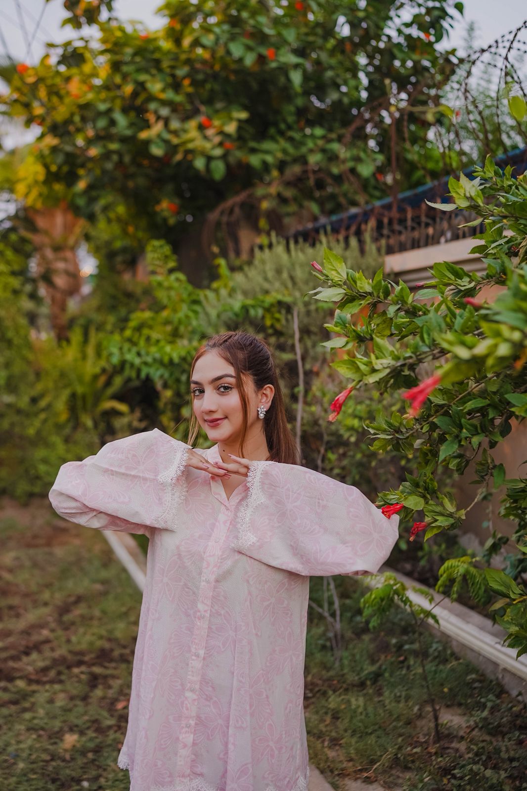 Blush Bloom ( Lawn with lace detailing  )